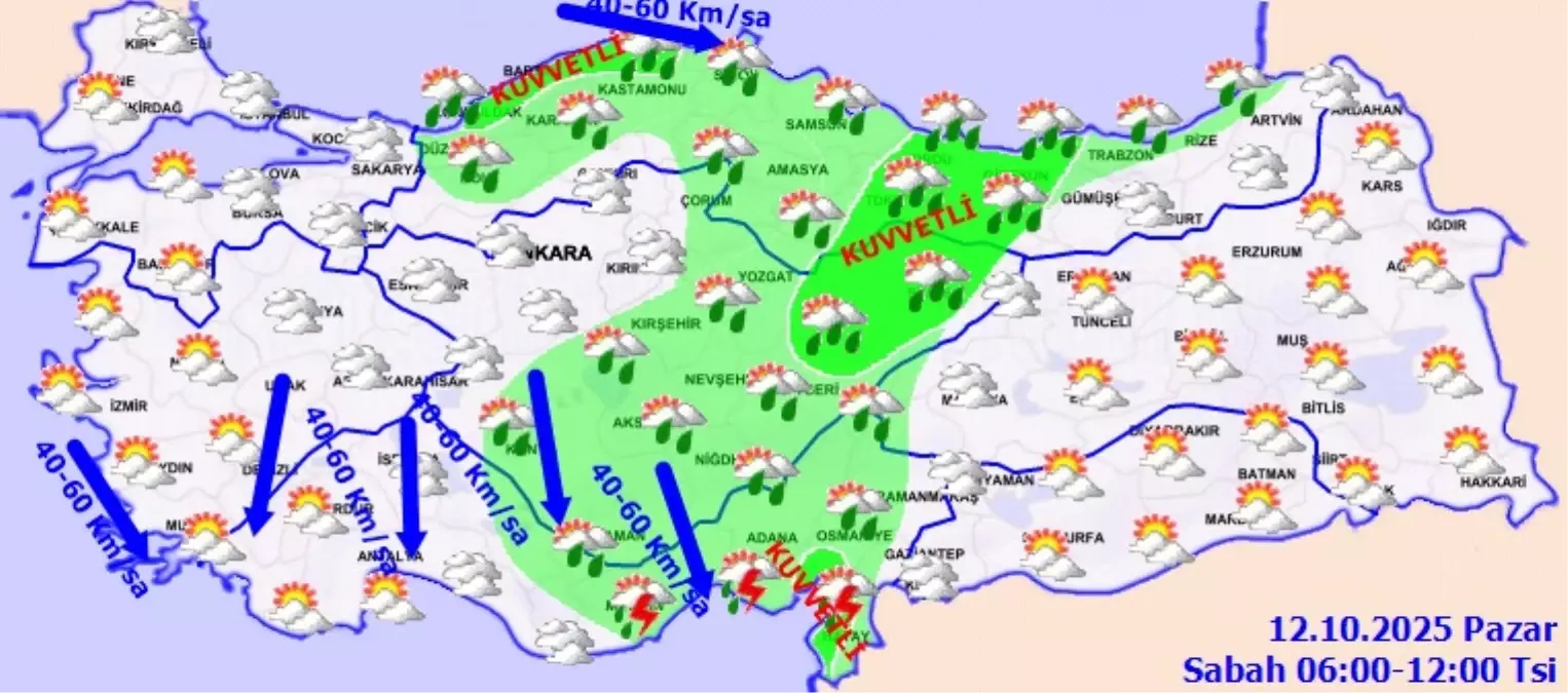 Meteoroloji’den Kuvvetli Yağış ve Rüzgar Uyarısı