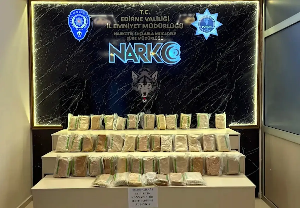 Edirne’de Kapıkule Sınır Kapısı’nda 66 Kilo Uyuşturucu Ele Geçirildi