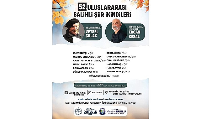 T.C. Salihli Belediyesi, 52. Şiir İkindileri’ni Düzenliyor